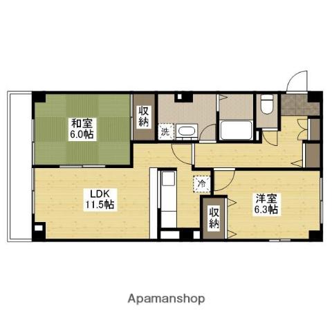 フィネス高橋(2LDK/3階)の間取り写真
