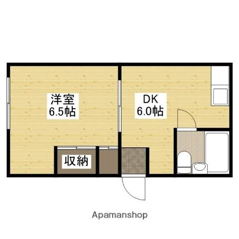 シャイン西深津(1DK/1階)の間取り写真