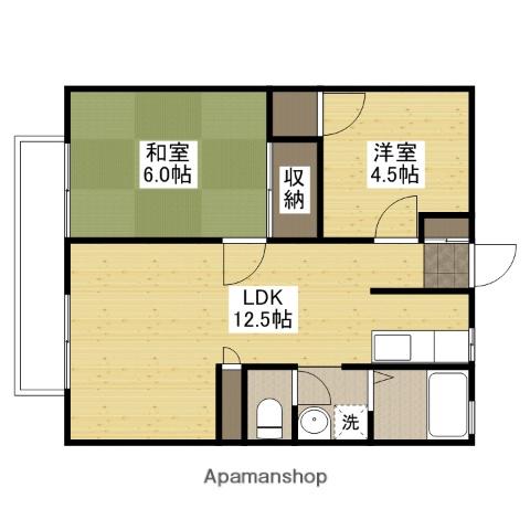 パナハイツ水越(2LDK/2階)の間取り写真