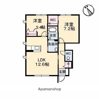 SHA MAISОN水呑Ⅱ(2LDK/1階)の間取り写真