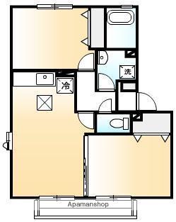 サングレイス中川(2LDK/1階)の間取り写真
