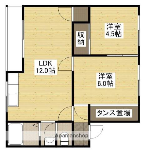 グリーンハイツ(2LDK/1階)の間取り写真
