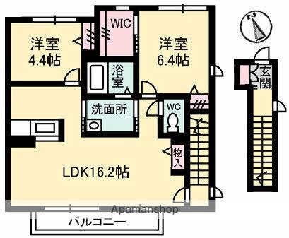 ライフレビューB棟(2LDK/2階)の間取り写真