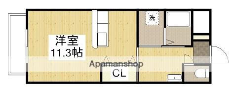 ルエ・デュ・パルク(ワンルーム/4階)の間取り写真