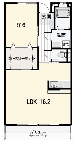 エトワール新涯(1LDK/1階)の間取り写真