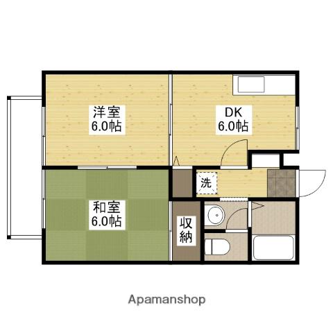 マノワール永峯A(2DK/2階)の間取り写真