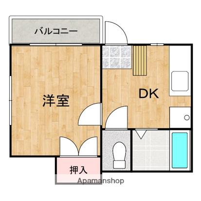 駒金屋6(1DK/3階)の間取り写真