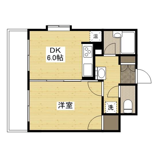 コスモス南蔵王(1DK/8階)の間取り写真