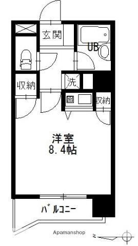 メゾンアルカディア西深津(ワンルーム/4階)の間取り写真