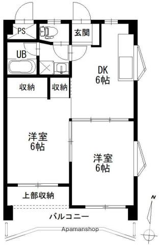 メゾンアルカディア西深津(2DK/5階)の間取り写真