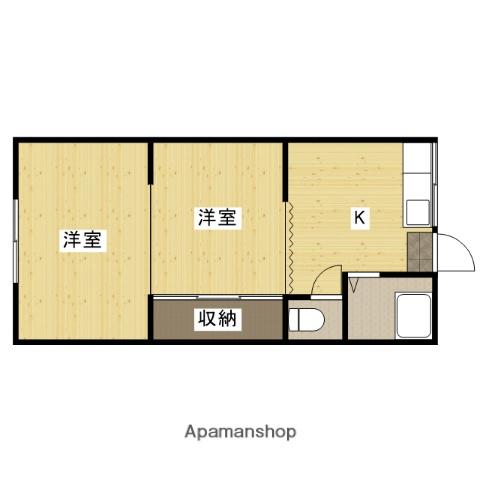 明和マンション(2K/4階)の間取り写真