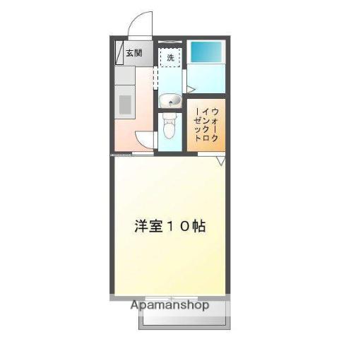 ウェルヴィラ東福山A(1K/1階)の間取り写真