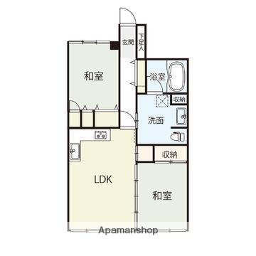 フローレンス福山ローズタワー(2LDK/21階)の間取り写真