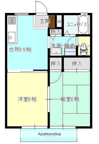 サンシャイン川口A棟(2K/1階)の間取り写真