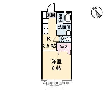 フレグランス東川口(1K/2階)の間取り写真