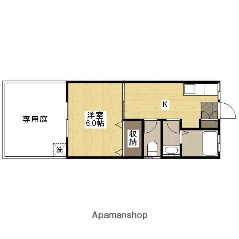 シャルム(1K/1階)の間取り写真