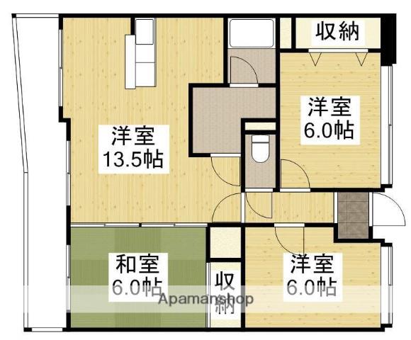 レジデンス マサノ-3(3LDK/4階)の間取り写真