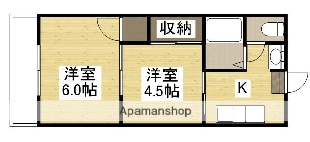 SATOビル港町2(2K/2階)の間取り写真