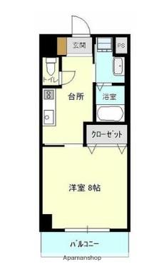 フルリール松浦Ⅱ(1K/3階)の間取り写真