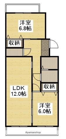 サンハイツコジマ(2LDK/4階)の間取り写真
