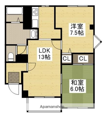 パストラル・グリーンA棟(2LDK/3階)の間取り写真