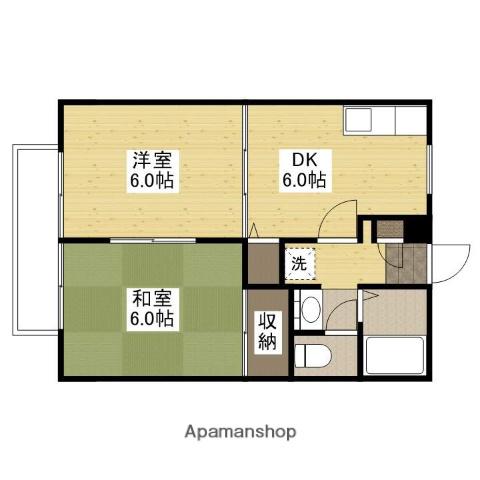 エーライン泉B(2DK/2階)の間取り写真