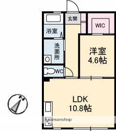 パルメゾンB(1LDK/1階)の間取り写真