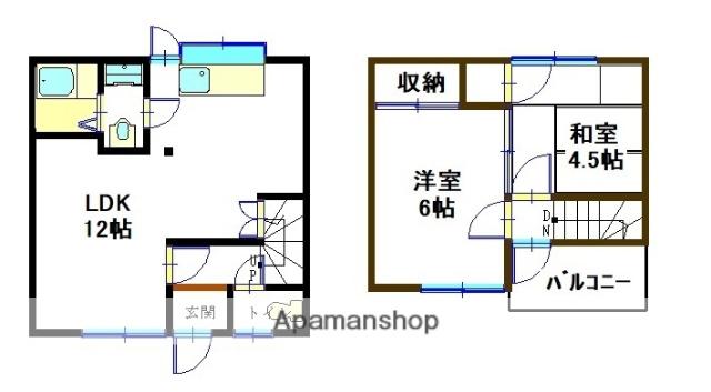 メゾン阿須那(2LDK)の間取り写真