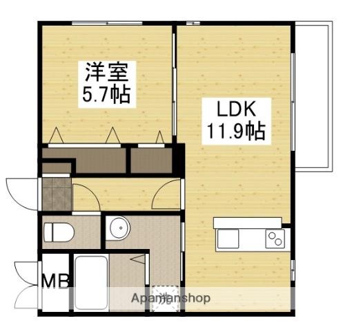 フィオーレ三吉(1LDK/2階)の間取り写真