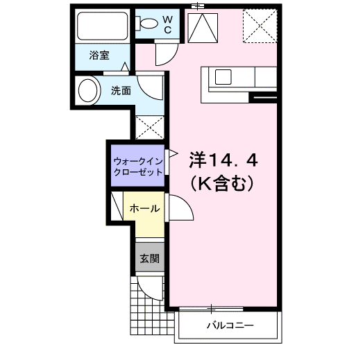 メゾンアルモニー(ワンルーム/1階)の間取り写真