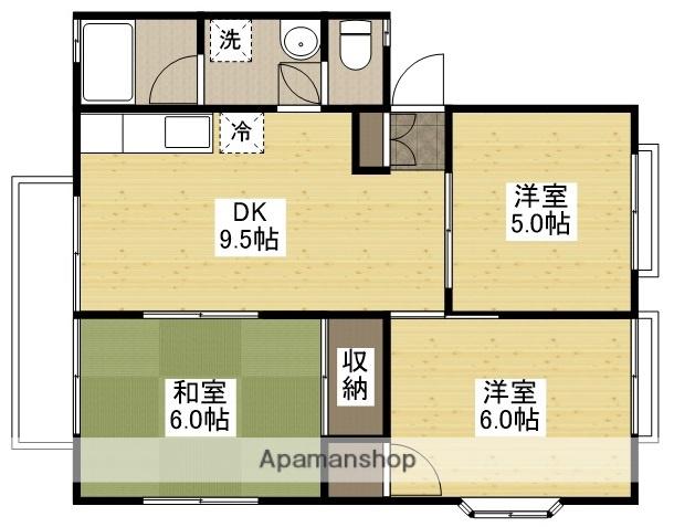 ハイグレードタウン多治米C(3DK/2階)の間取り写真