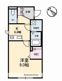 グランベレオ千代田(1K/1階)の間取り写真