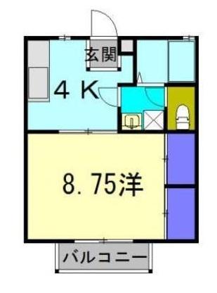 コンフォート城見(1K/2階)の間取り写真