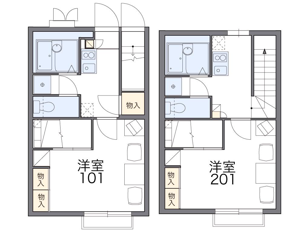 レオパレスコンフォート山手B(1K/2階)の間取り写真