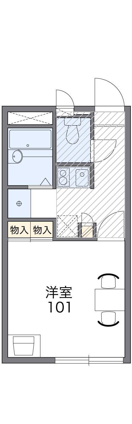 レオパレスル ポルトA(1K/1階)の間取り写真