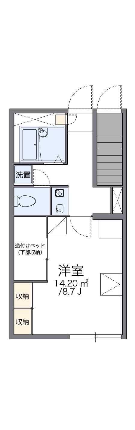 レオパレスカサペルデ(1K/1階)の間取り写真