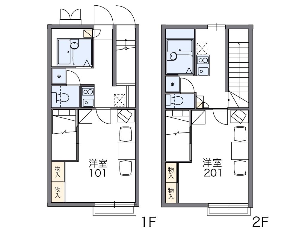 レオパレス檀(1K/1階)の間取り写真