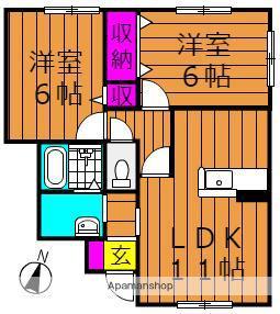 WELCOME A棟(2LDK/1階)の間取り写真