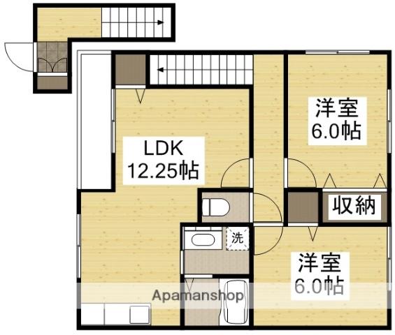 WELCOME A棟(2LDK/2階)の間取り写真