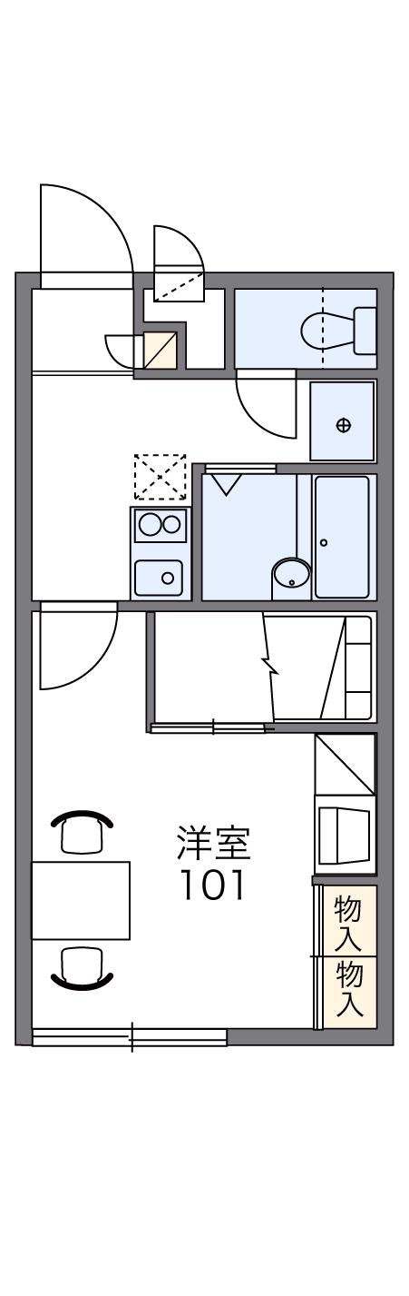 レオパレス東手城(1K/1階)の間取り写真
