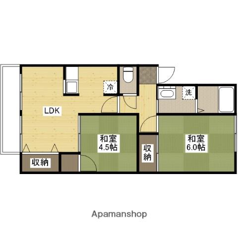 カーサ・ドルチェ(2LDK/2階)の間取り写真