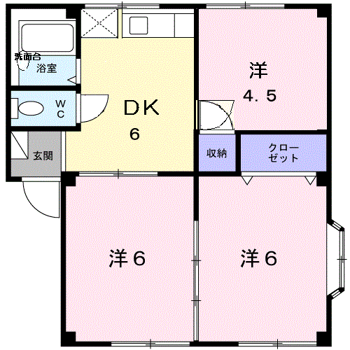 エステートパール・ファースト(3DK/2階)の間取り写真