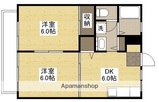 グリーンベル新徳田(2DK/1階)の間取り写真