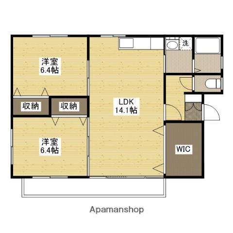夢番地弐番館(2LDK/2階)の間取り写真