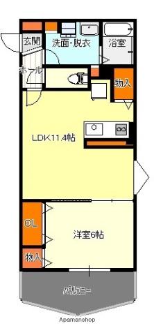LETOILE(1LDK/1階)の間取り写真