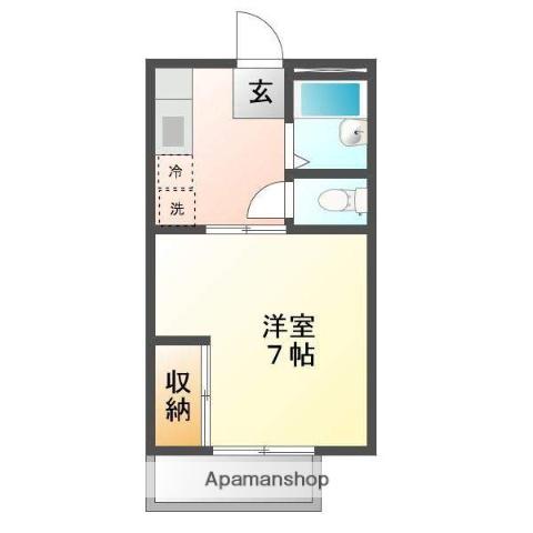 サンシティロッキー A(1K/1階)の間取り写真