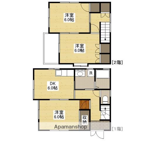 広島県福山市 2階建 築25年(3DK)の間取り写真