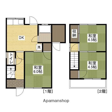 山陽本線 東福山駅 徒歩62分 2階建 築49年(3DK)の間取り写真