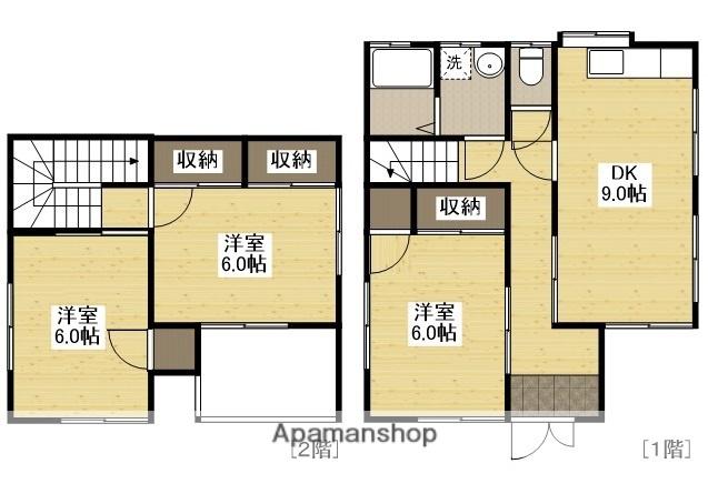 福塩線 福山駅 徒歩44分 2階建 築34年(3DK)の間取り写真