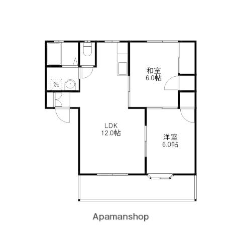ランドパーク東手城(2LDK/2階)の間取り写真